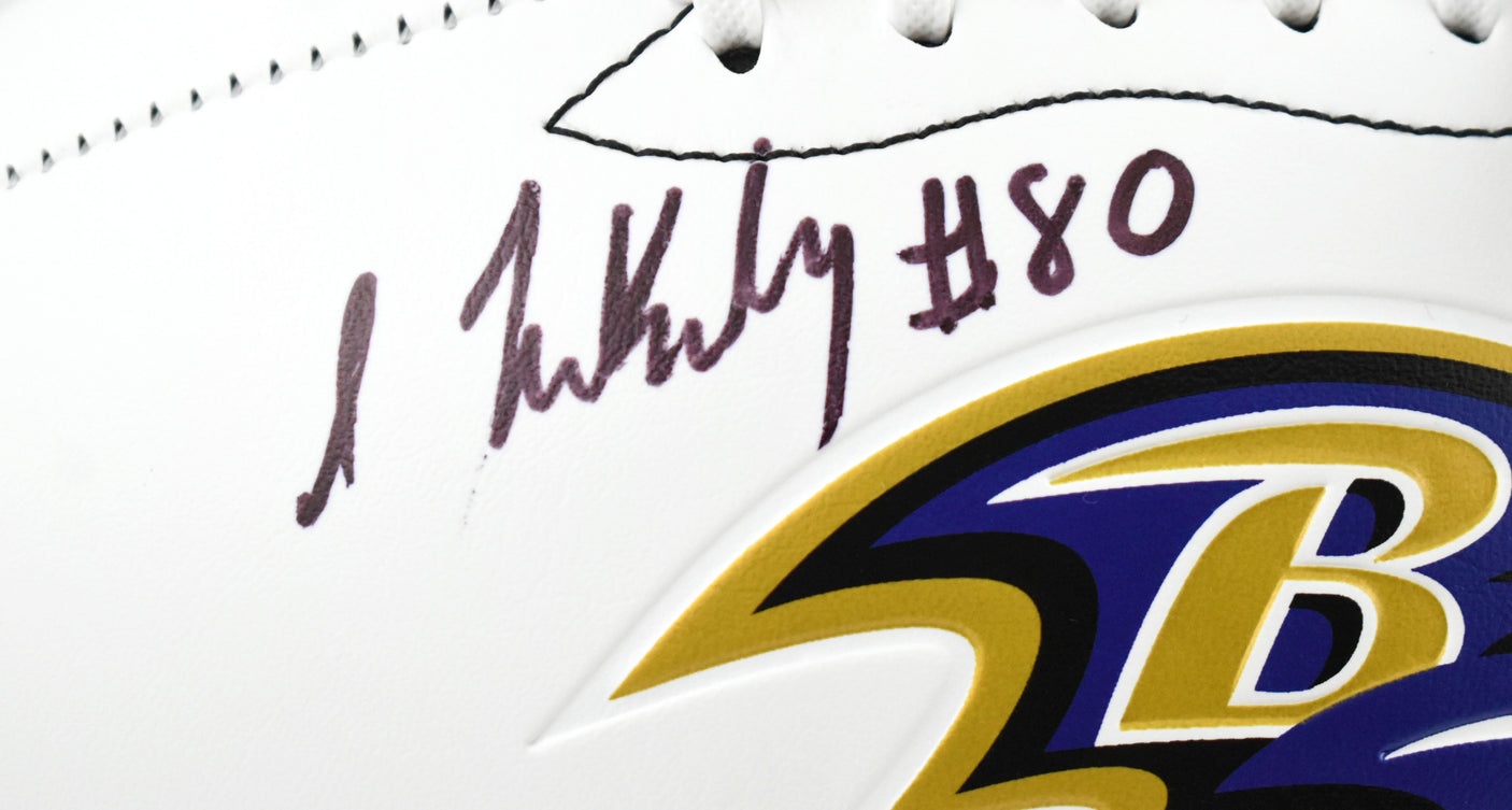 Isaiah Likely Autographed Baltimore Ravens Logo Football - Beckett W Hologram