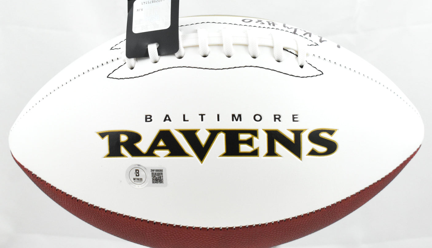 Isaiah Likely Autographed Baltimore Ravens Logo Football - Beckett W Hologram