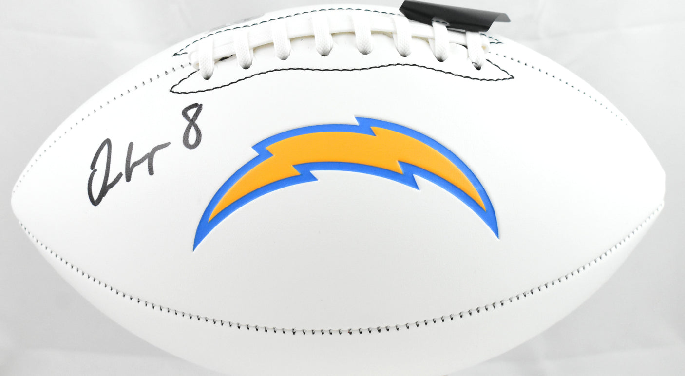 Omarion Hampton Autographed Los Angeles Chargers Logo Football - Beckett W Holo