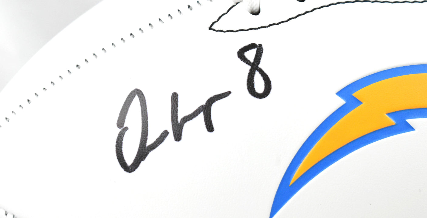 Omarion Hampton Autographed Los Angeles Chargers Logo Football - Beckett W Holo