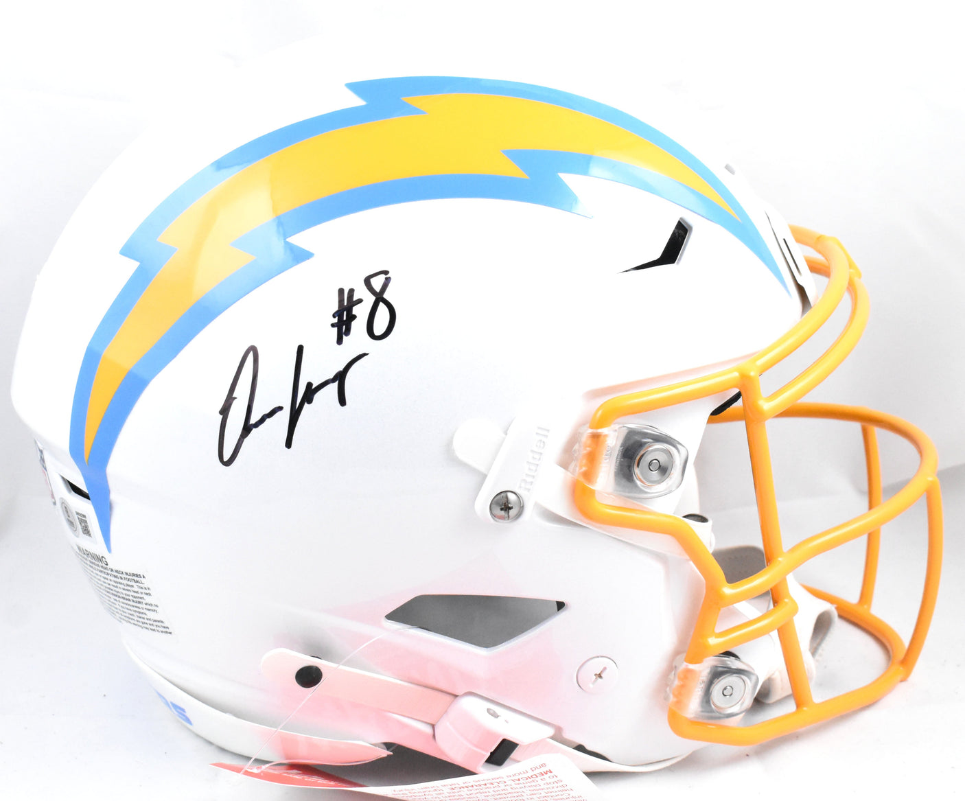 Omarion Hampton Autographed Chargers F/S Speed Flex Helmet - Beckett W Hologram