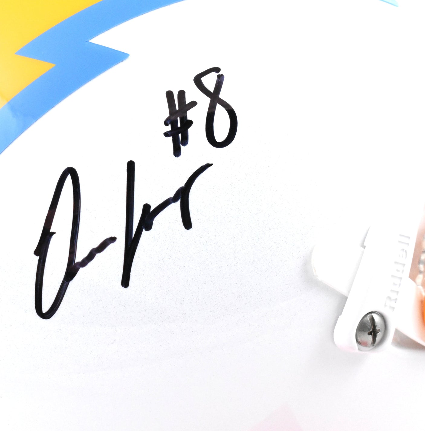 Omarion Hampton Autographed Chargers F/S Speed Flex Helmet - Beckett W Hologram