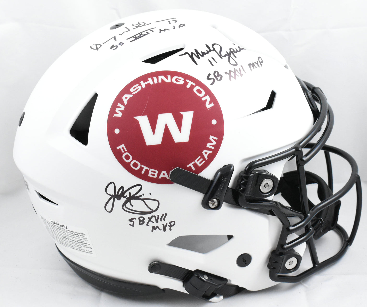 Riggins D. Williams Mark Rypien Signed F/S Lunar Speed Flex Helmet - Beckett W