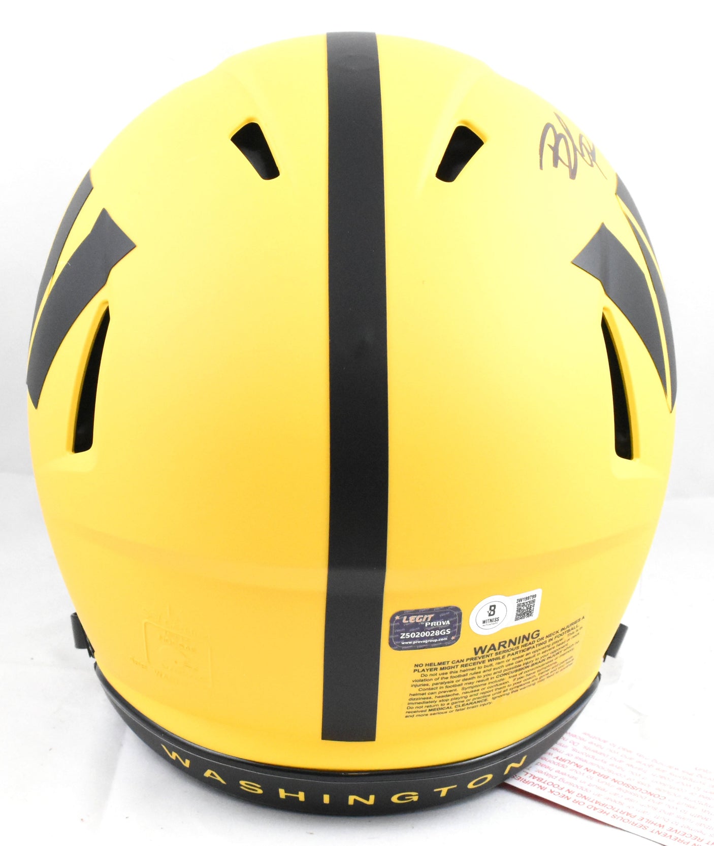 Brian Robinson Jr. Signed Commanders F/S Rave Speed Authentic Helmet - Beckett W