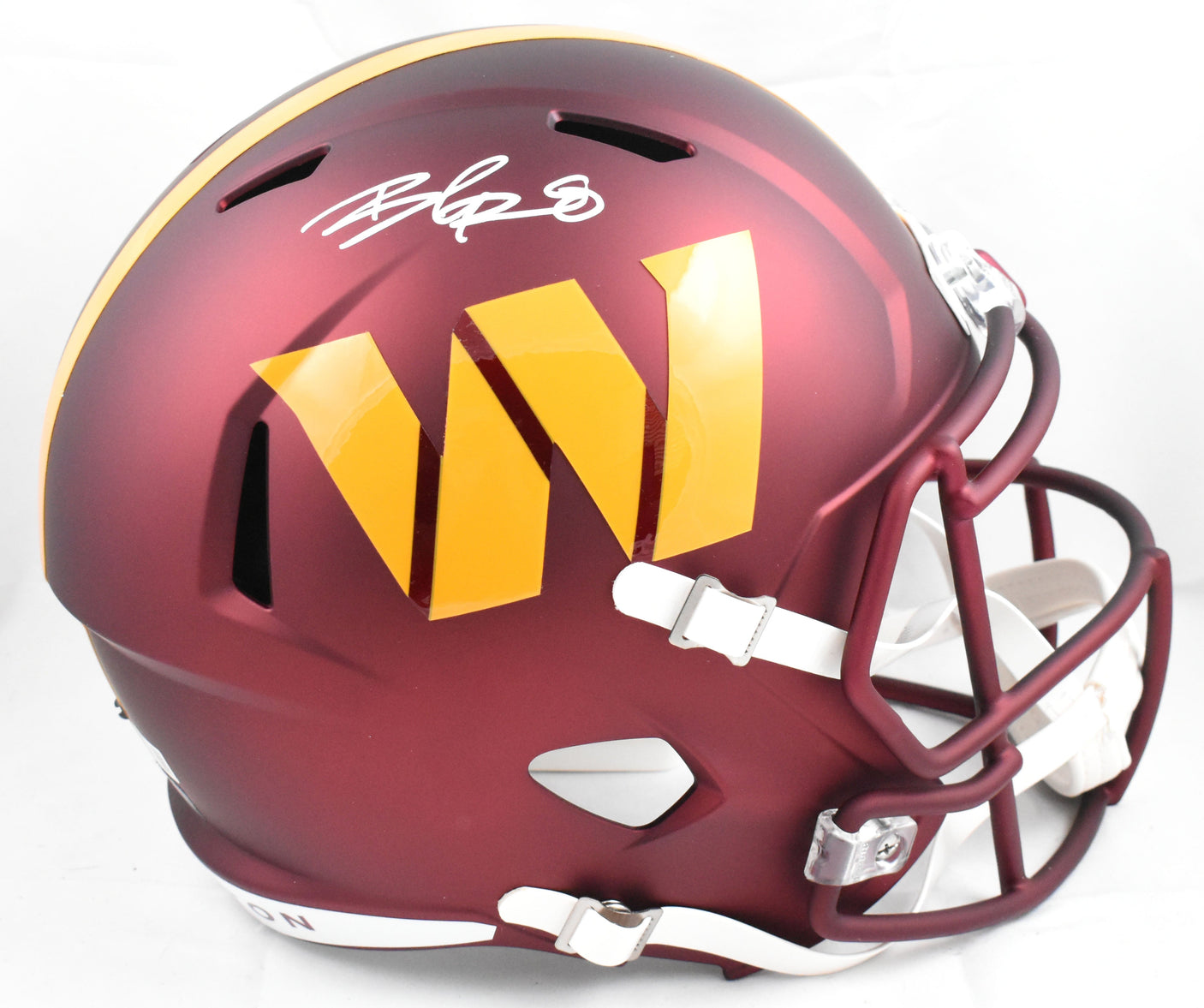 Brian Robinson Jr. Autographed Commanders F/S Speed Helmet - Beckett W Hologram