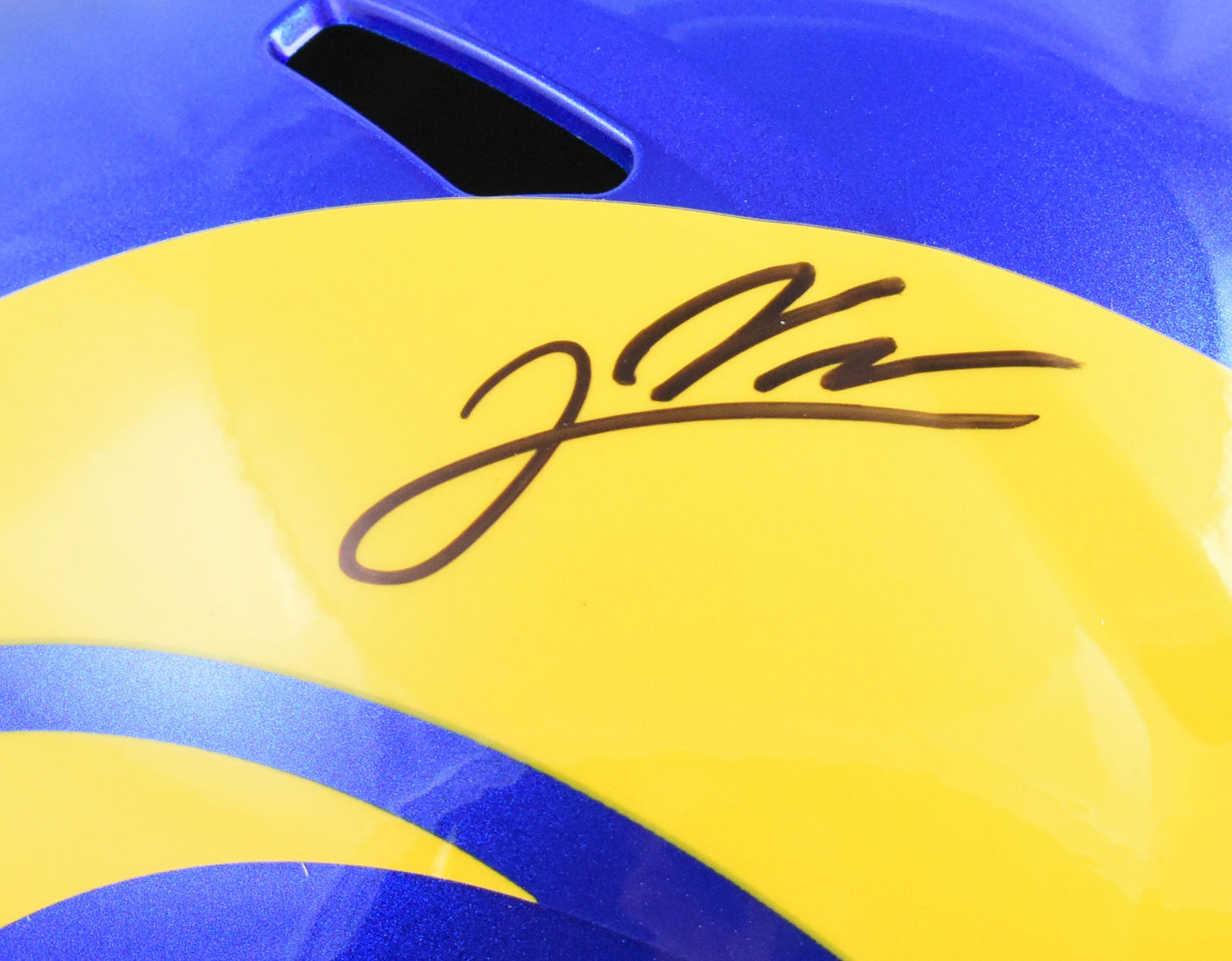 Jared Verse Autographed Los Angeles Rams F/S Speed Helmet - Beckett W Hologram