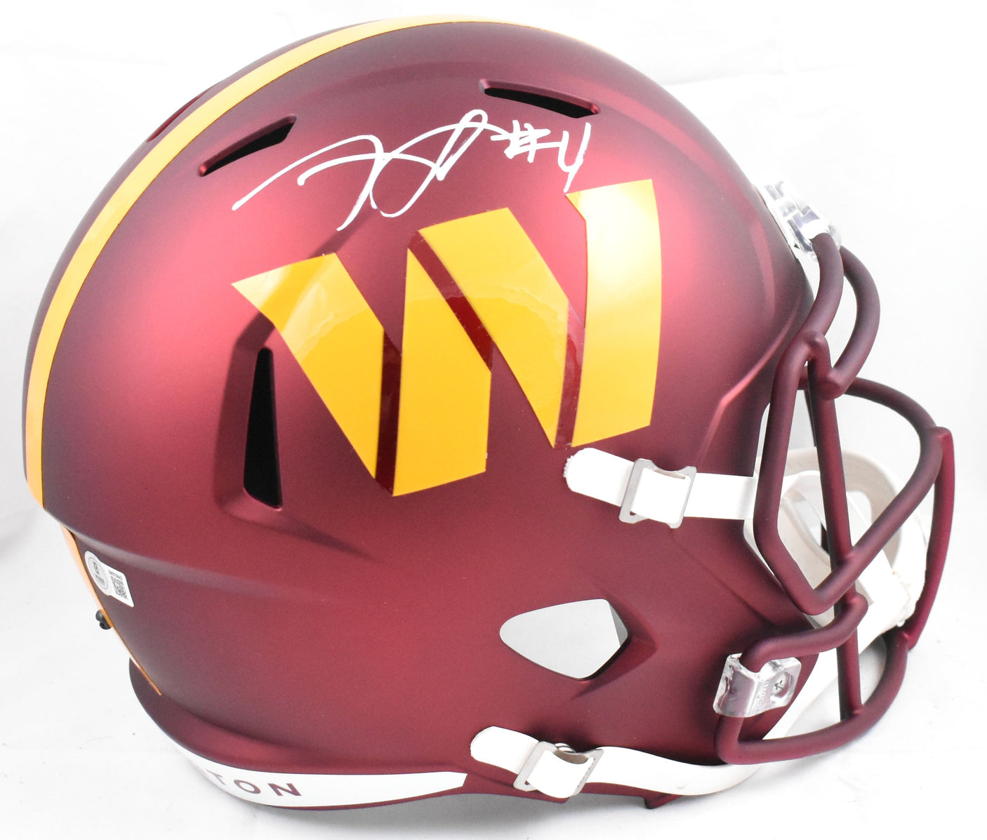 Frankie Luvu Autographed Washington Commanders F/S Speed Helmet - Beckett W Hologram