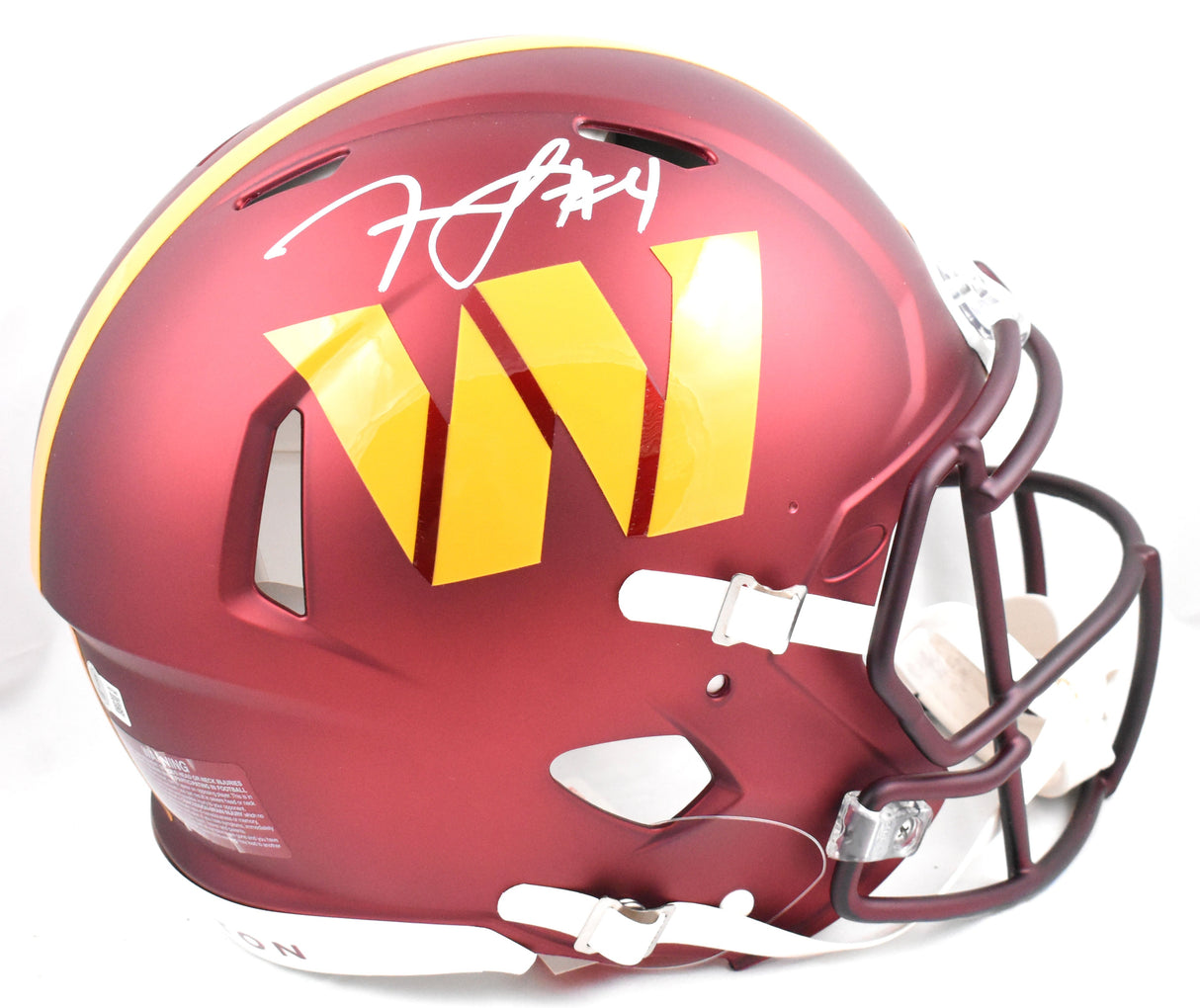 Frankie Luvu Autographed Commanders F/S Speed Authentic Helmet - Beckett W Holo