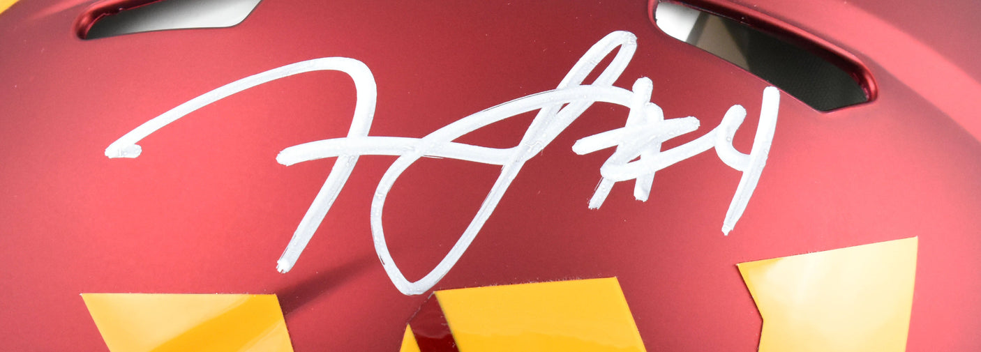 Frankie Luvu Autographed Commanders F/S Speed Authentic Helmet - Beckett W Holo