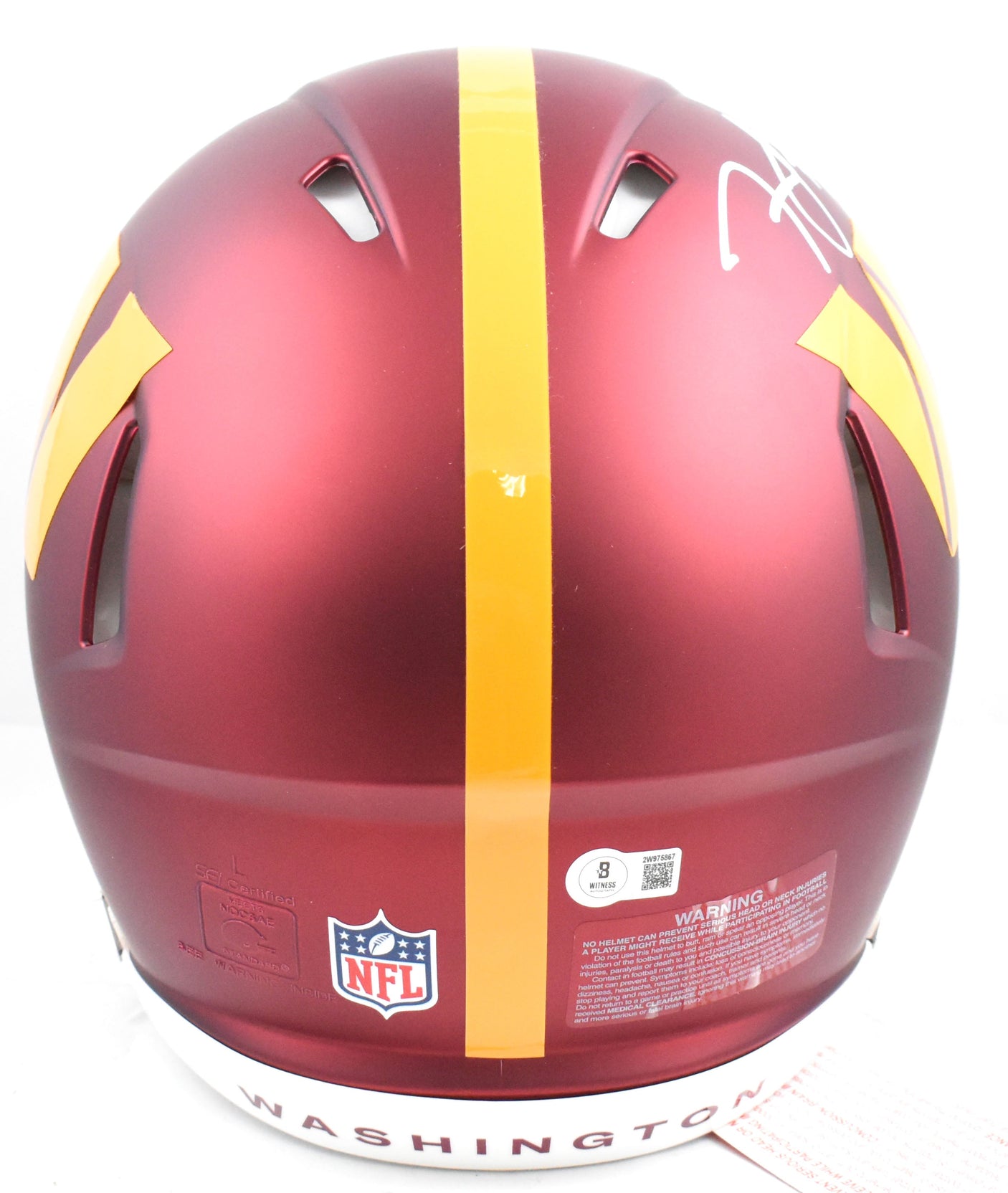 Frankie Luvu Autographed Commanders F/S Speed Authentic Helmet - Beckett W Holo