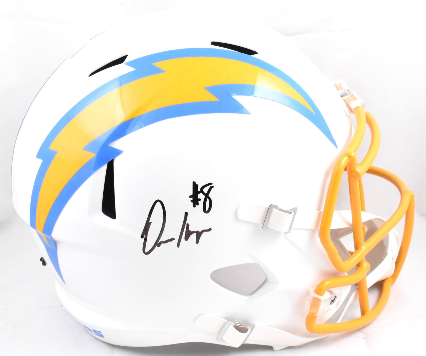 Omarion Hampton Autographed Los Angeles Chargers F/S Speed Helmet-Beckett W Holo