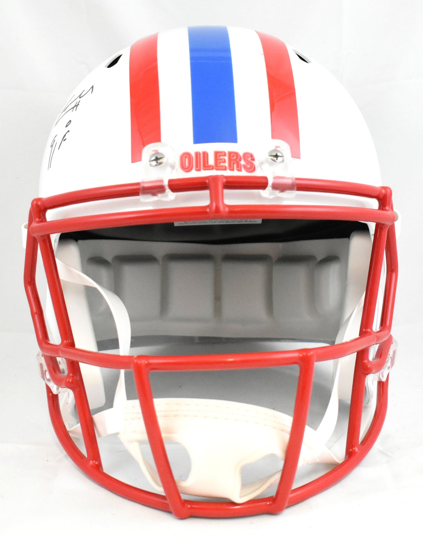 Eddie George Earl Campbell Autographed Oilers F/S Speed Helmet- Fanatics Beckett