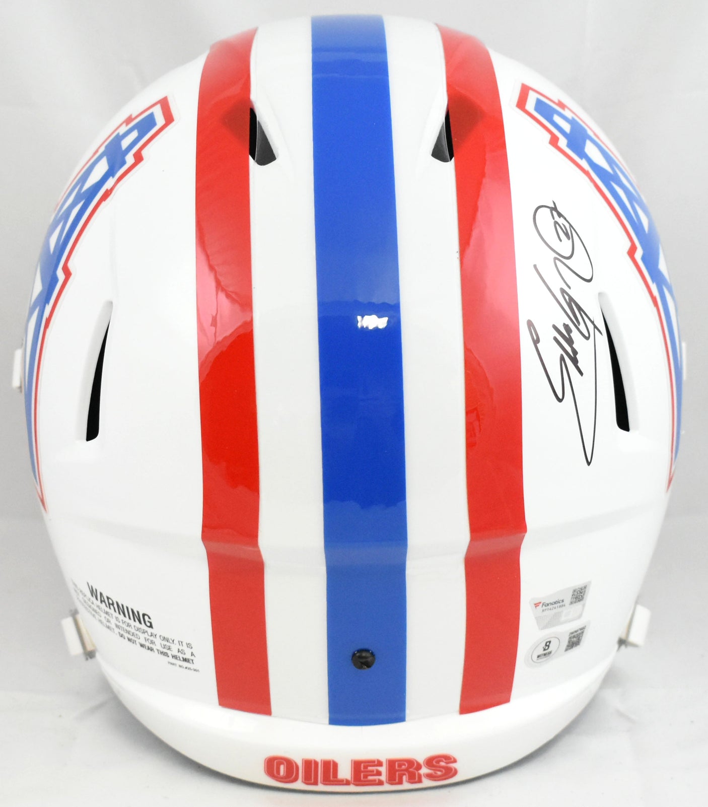 Eddie George Earl Campbell Autographed Oilers F/S Speed Helmet- Fanatics Beckett