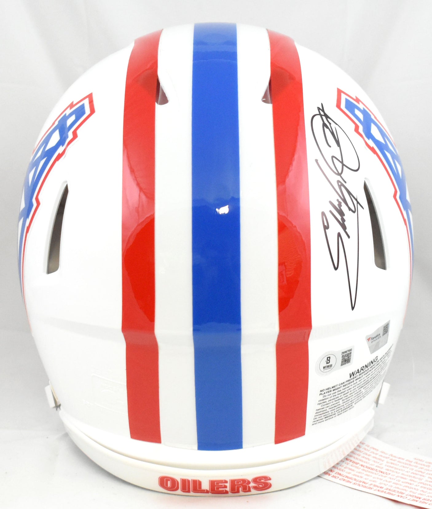 Eddie George Earl Campbell Signed Oilers F/S Speed Authentic Helmet- Fanatics BA