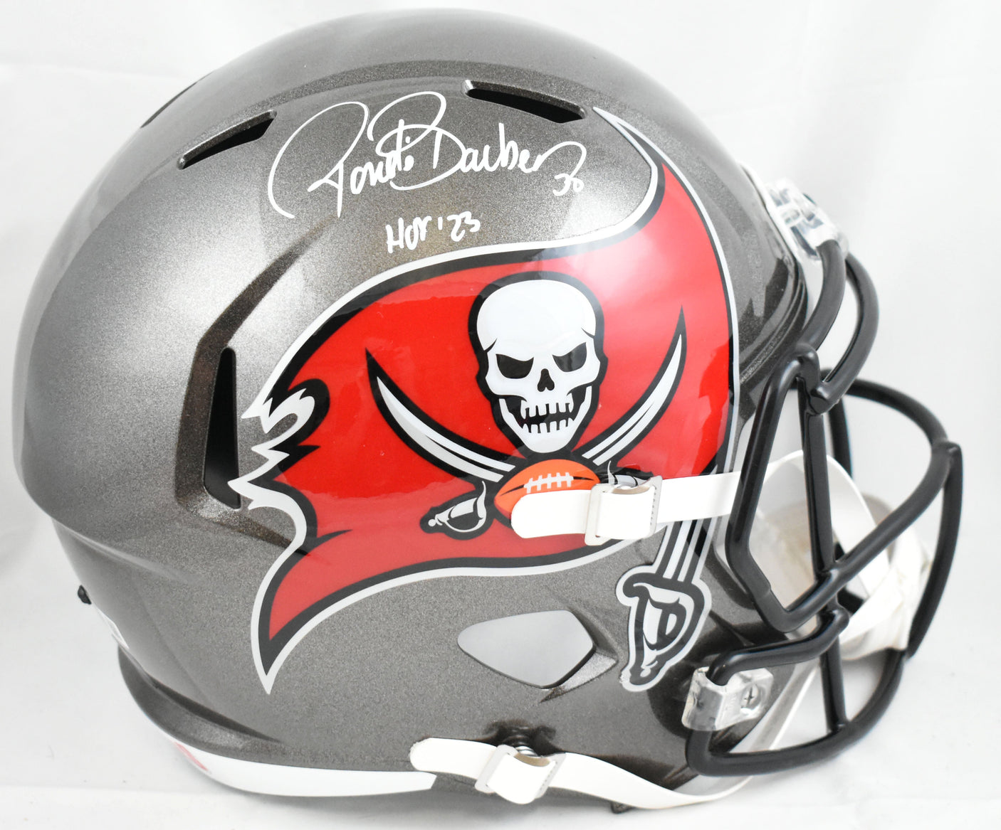 Ronde Barber Autographed Buccaneers F/S Speed Helmet HOF - Beckett W Hologram