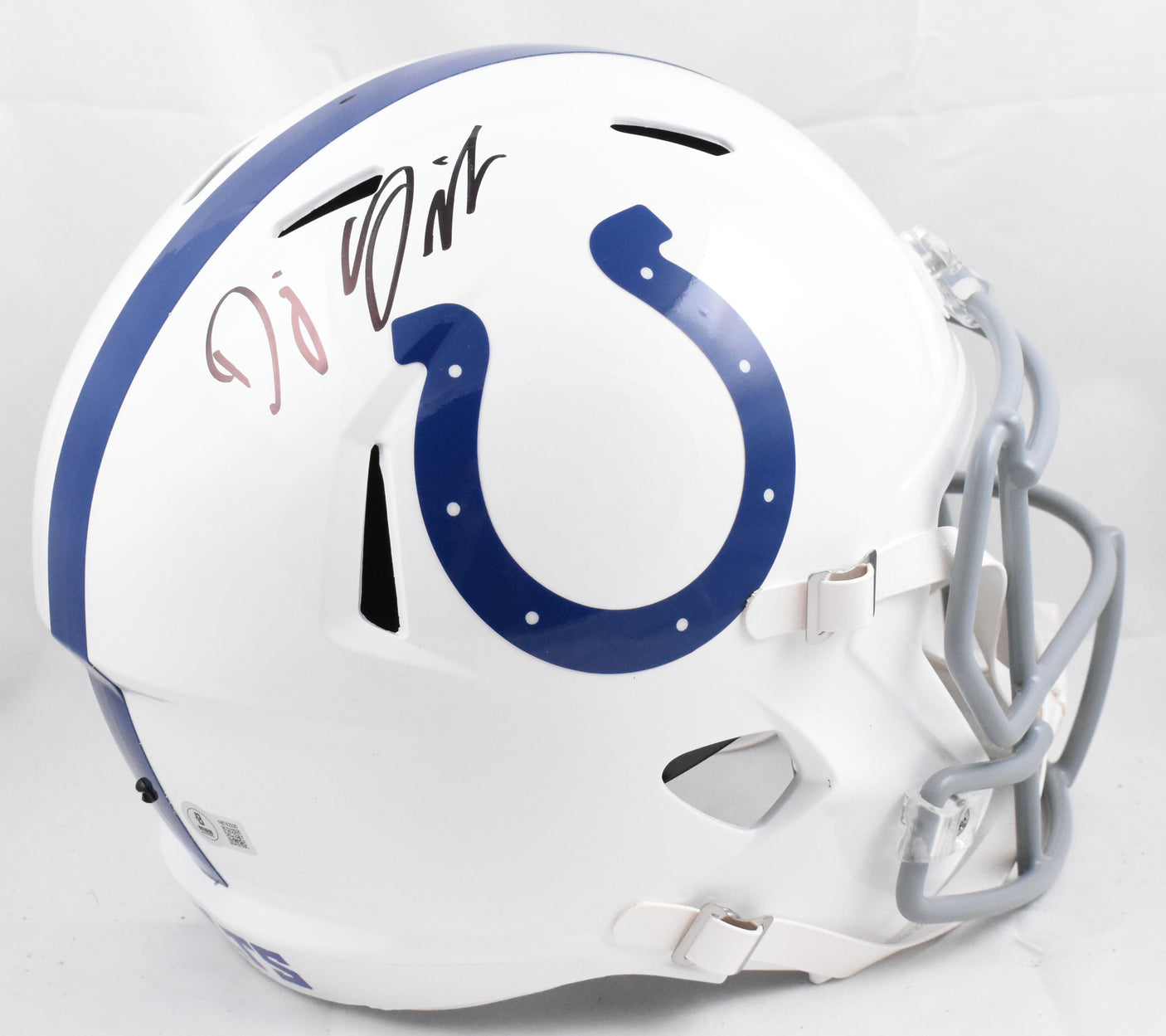 DJ Giddens Autographed Indianapolis Colts F/S Speed Helmet - Beckett W Hologram
