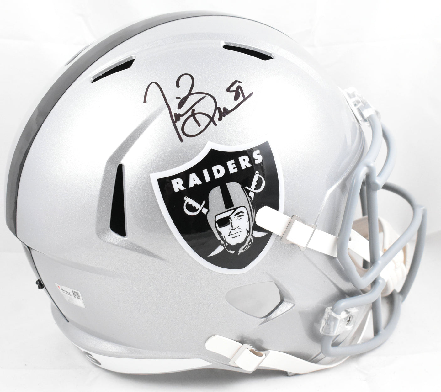 Tim Brown Autographed Raiders F/S Speed Helmet - Fanatics *Black