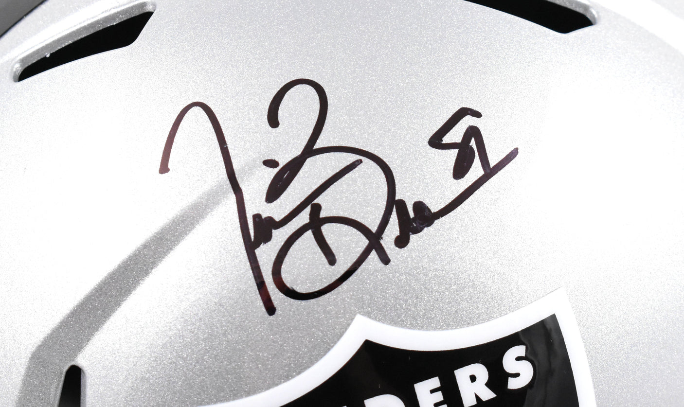 Tim Brown Autographed Raiders F/S Speed Helmet - Fanatics *Black