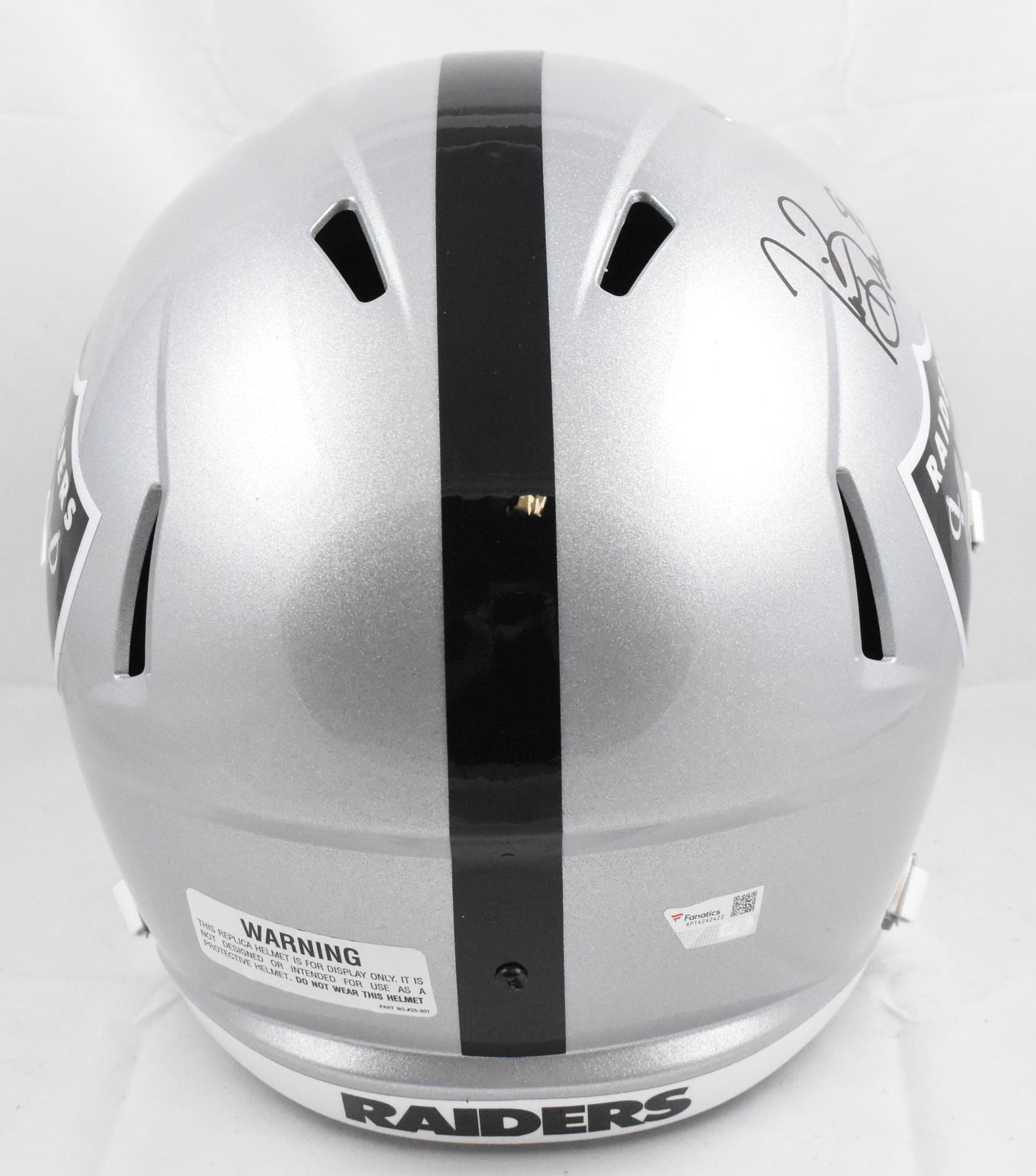 Tim Brown Autographed Raiders F/S Speed Helmet - Fanatics *Black