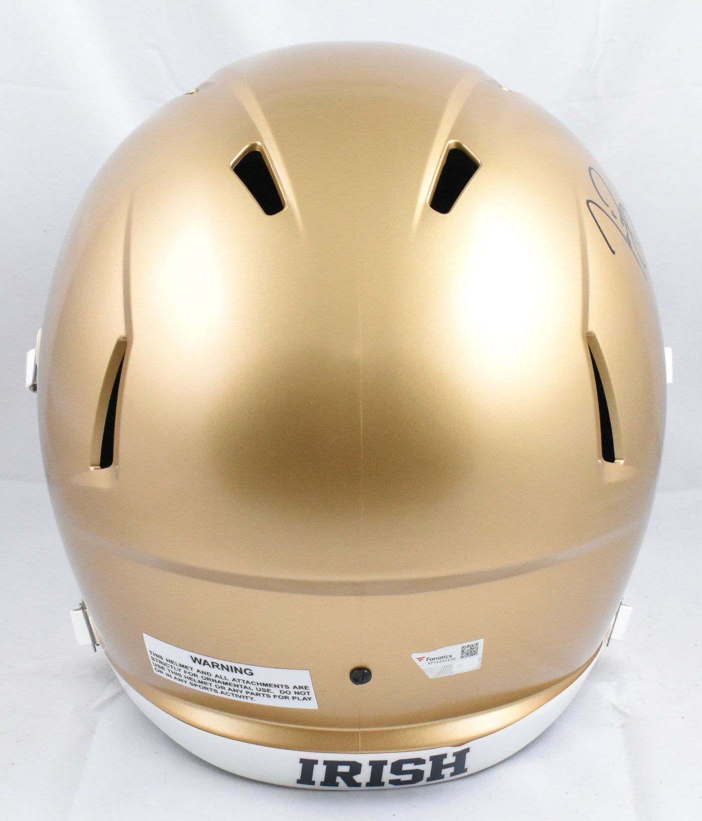 Tim Brown Autographed Notre Dame F/S Speed Helmet - Fanatics *Black