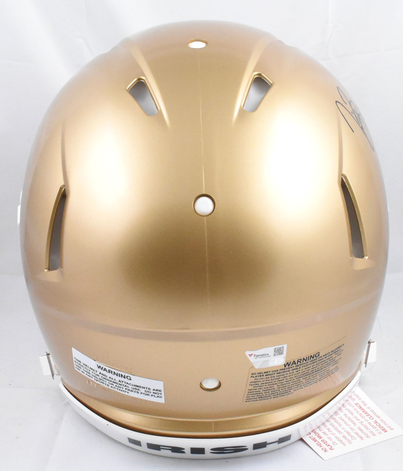 Tim Brown Autographed Notre Dame F/S Speed Authentic Helmet - Fanatics *Black