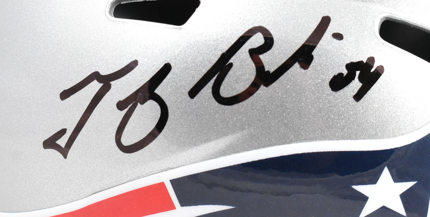 Tedy Bruschi Autographed New England Patriots F/S Speed Helmet - Beckett W Holo