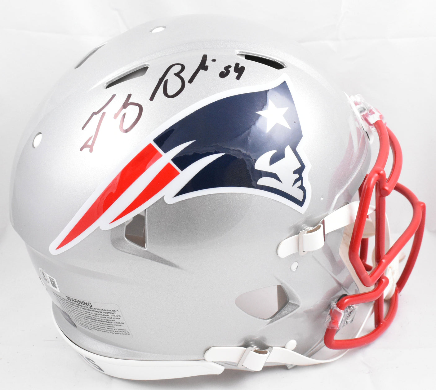 Tedy Bruschi Autographed Patriots F/S Speed Authentic Helmet - Beckett W Holo