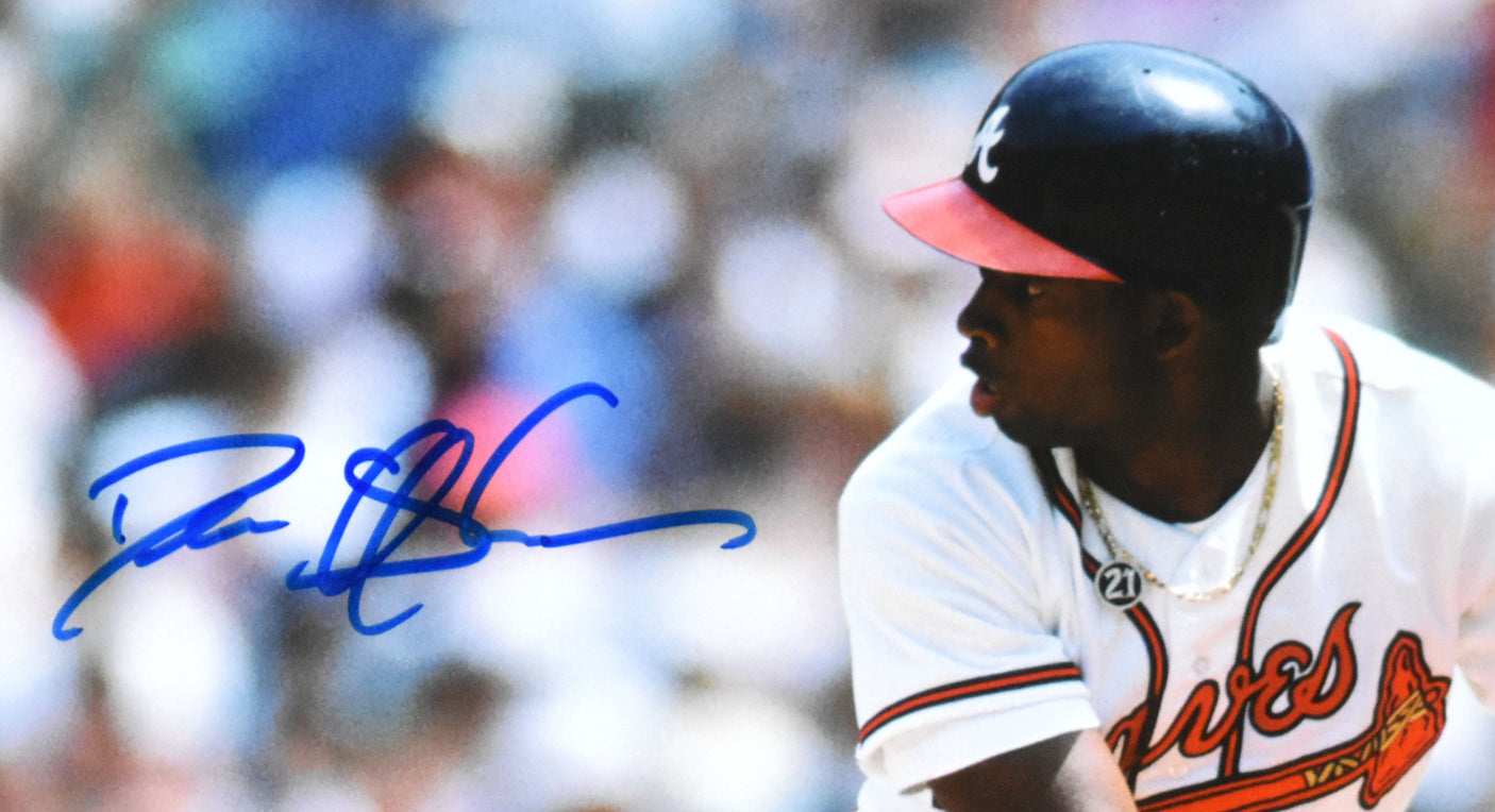Deion Sanders Autographed Atlanta Braves 16x20 Batting Photo - Beckett W Holo