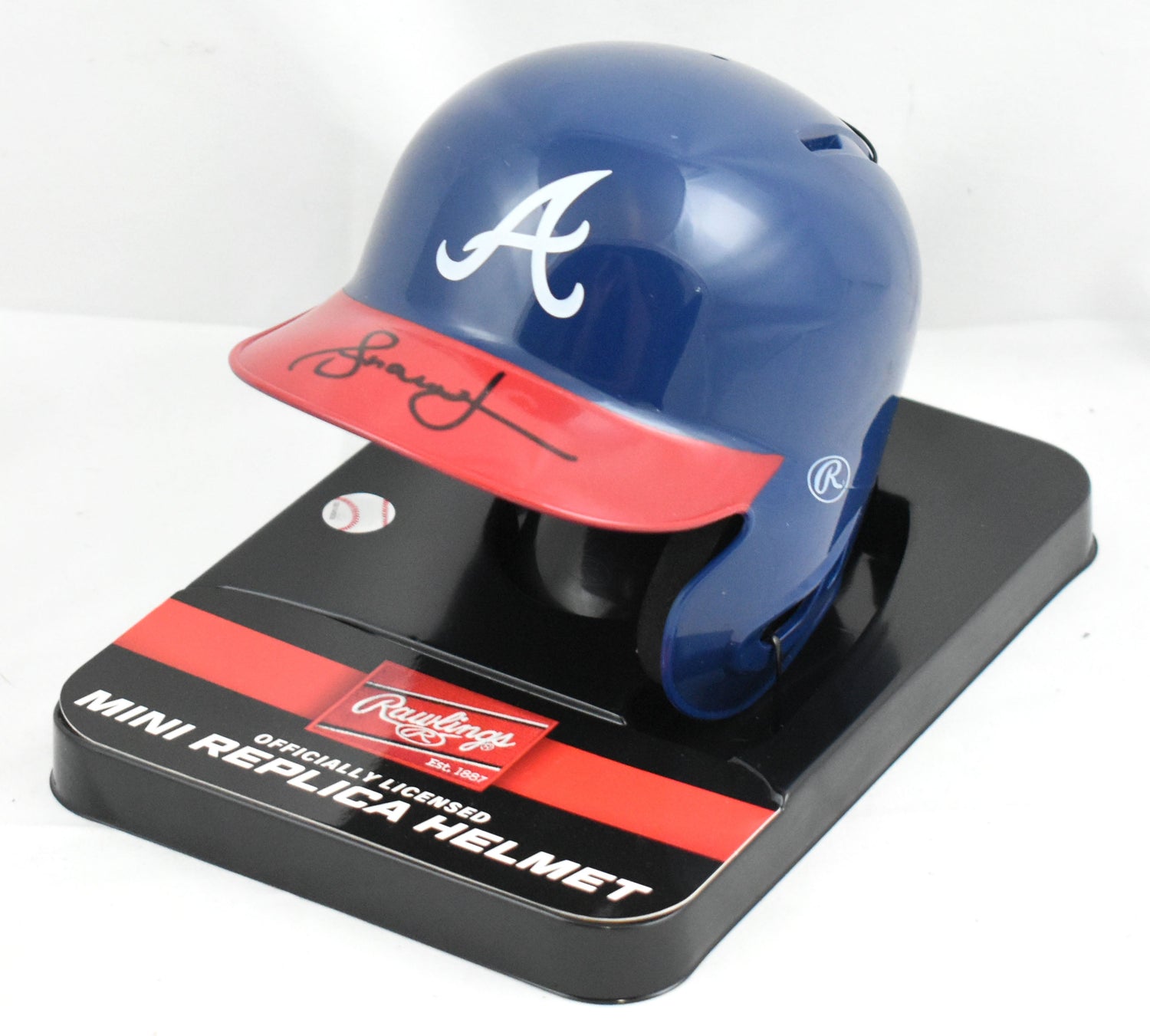 Andruw Jones Autographed Atlanta Braves Mini Helmet- Beckett W Hologram *Black