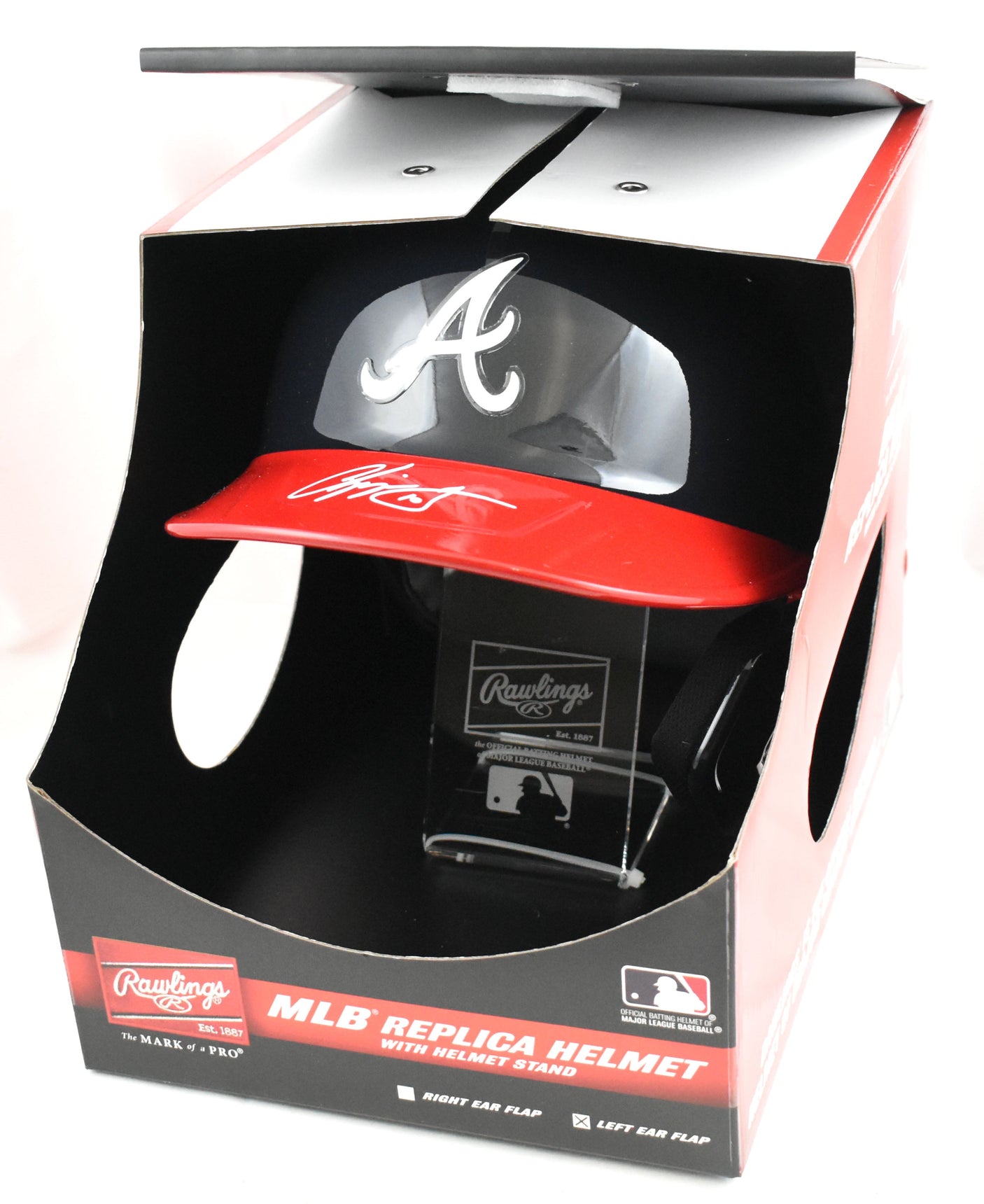 Chipper Jones Autographed Atlanta Braves F/S Replica Helmet w/Stand - Fanatics