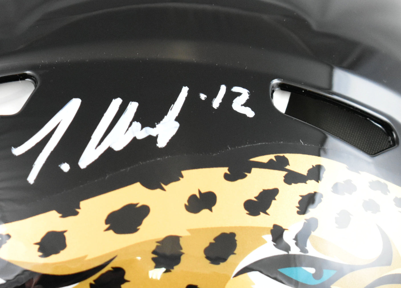Travis Hunter Autographed Jaguars F/S Speed Authentic Helmet - Beckett W Holo