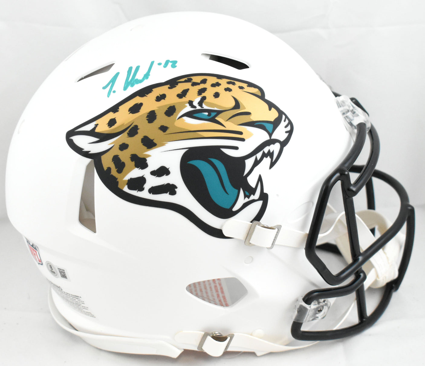 Travis Hunter Autographed Jaguars F/S 2024 Speed Authentic Helmet-Beckett W Holo