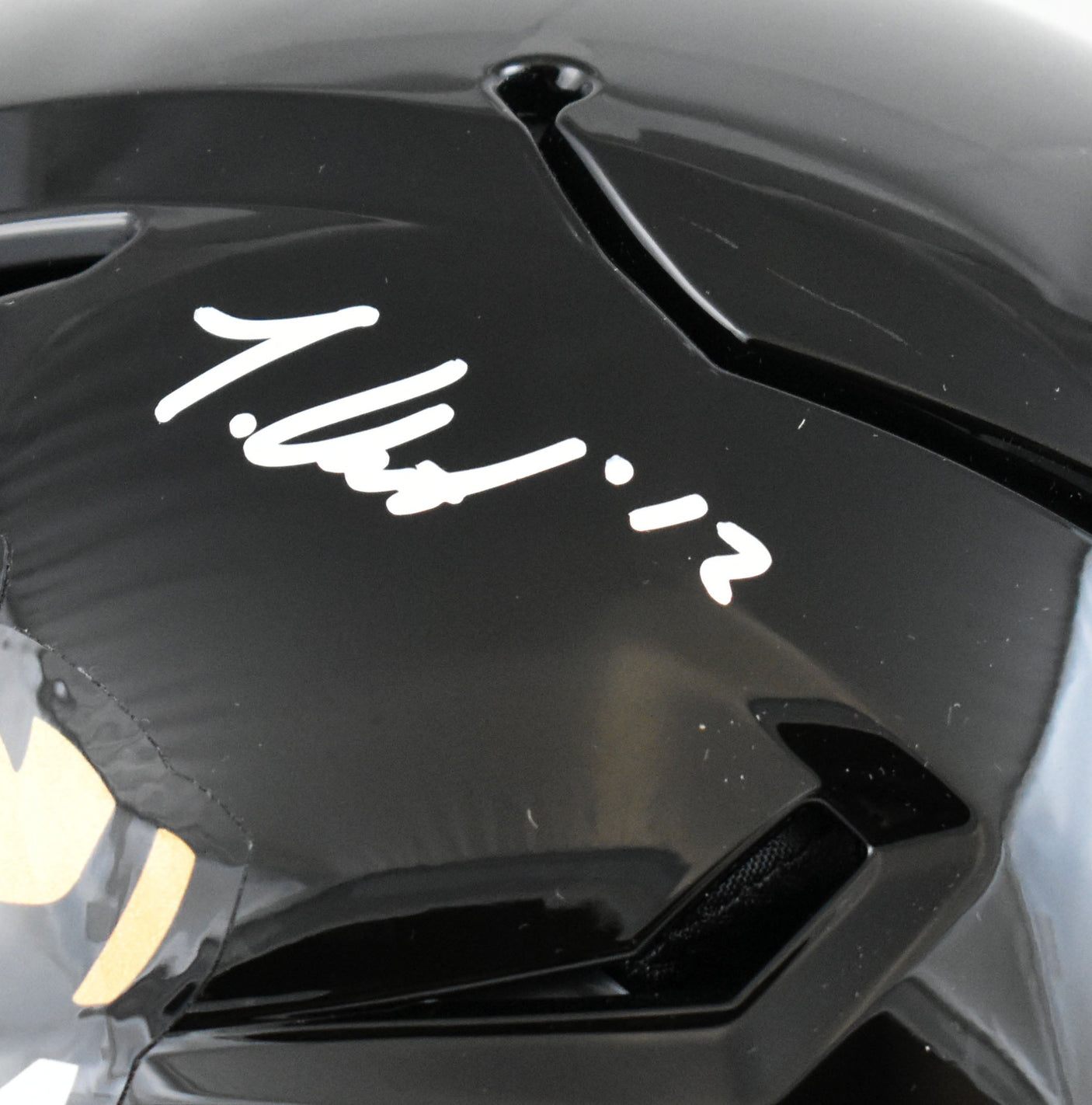 Travis Hunter Autographed Jaguars F/S 95-12 Speed Flex Helmet - Beckett W Holo