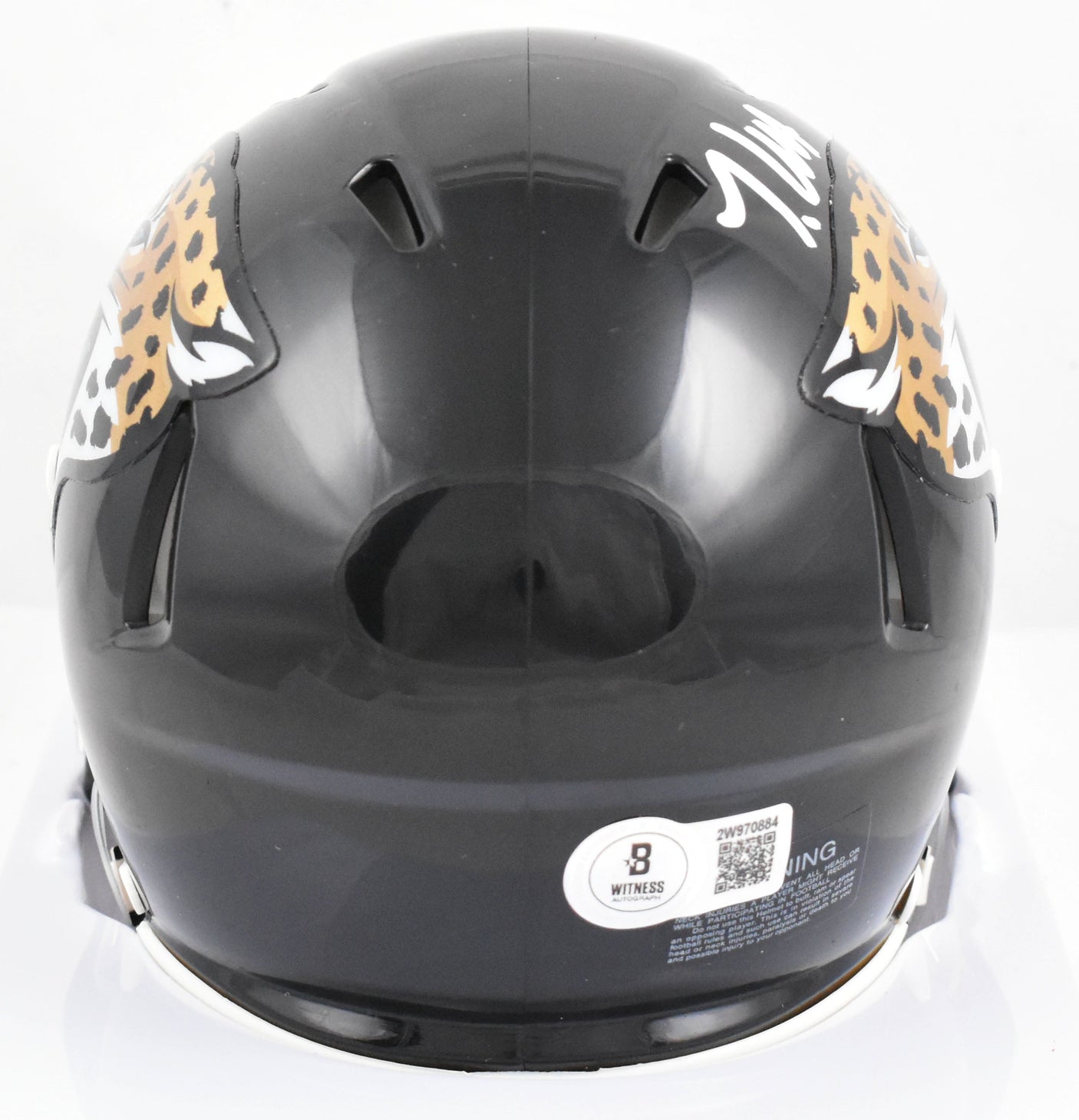 Travis Hunter Autographed Jacksonville Jaguars Speed Mini Helmet- Beckett W Holo