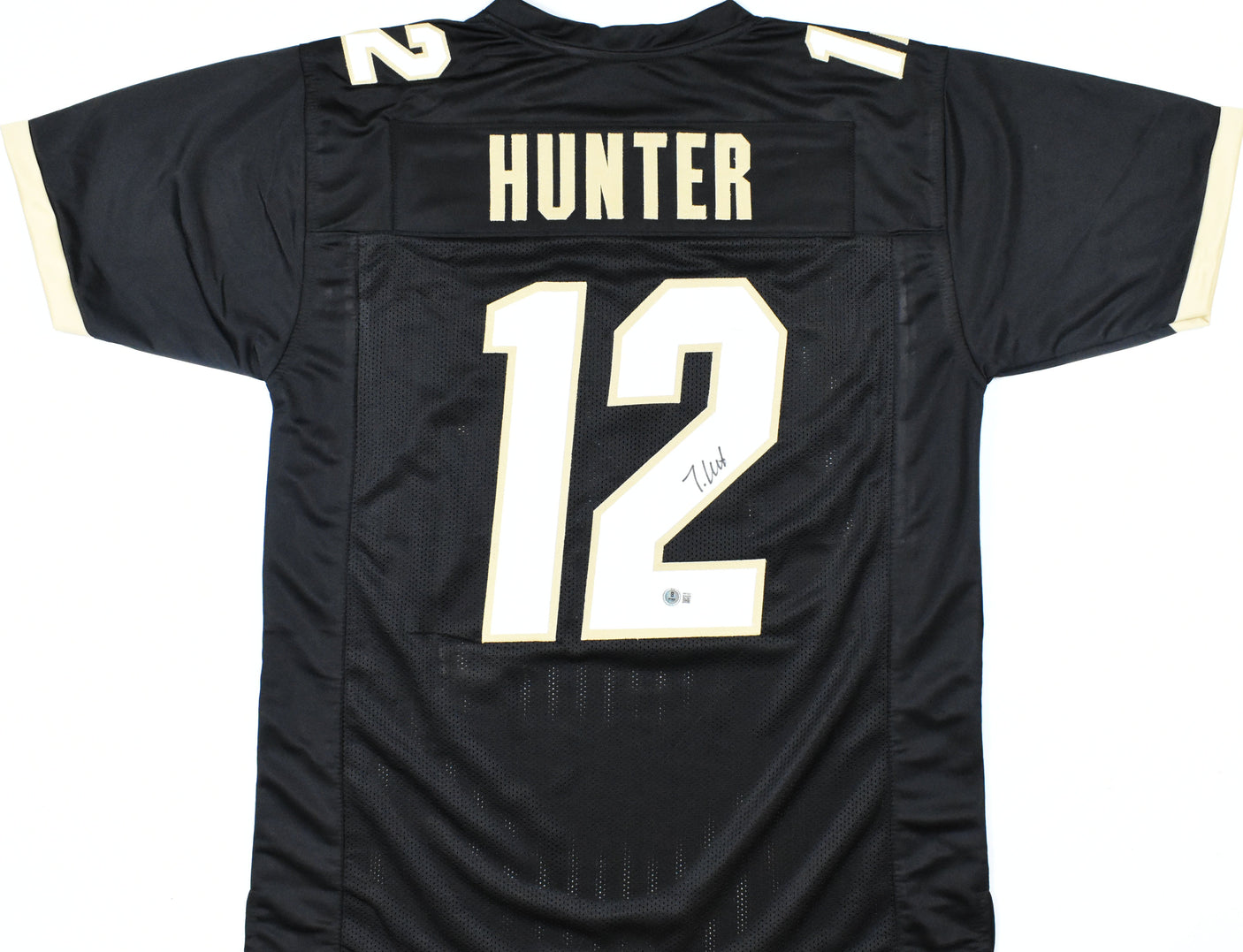 Travis Hunter Autographed Black College Style Jersey - Beckett W Hologram *Black