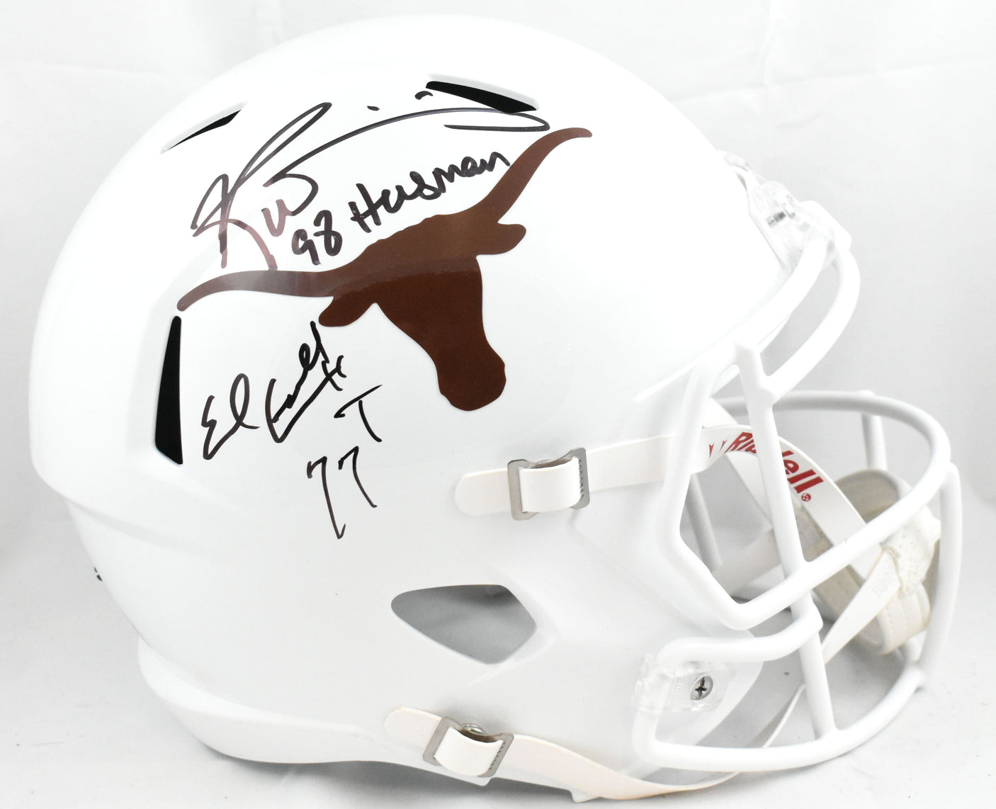 Earl Campbell Ricky Williams Signed Longhorns F/S Speed Helmet - Beckett W Holo