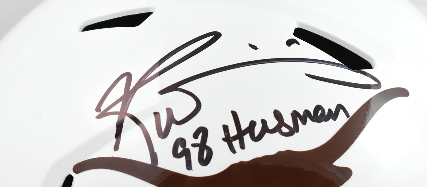 Earl Campbell Ricky Williams Signed Longhorns F/S Speed Helmet - Beckett W Holo