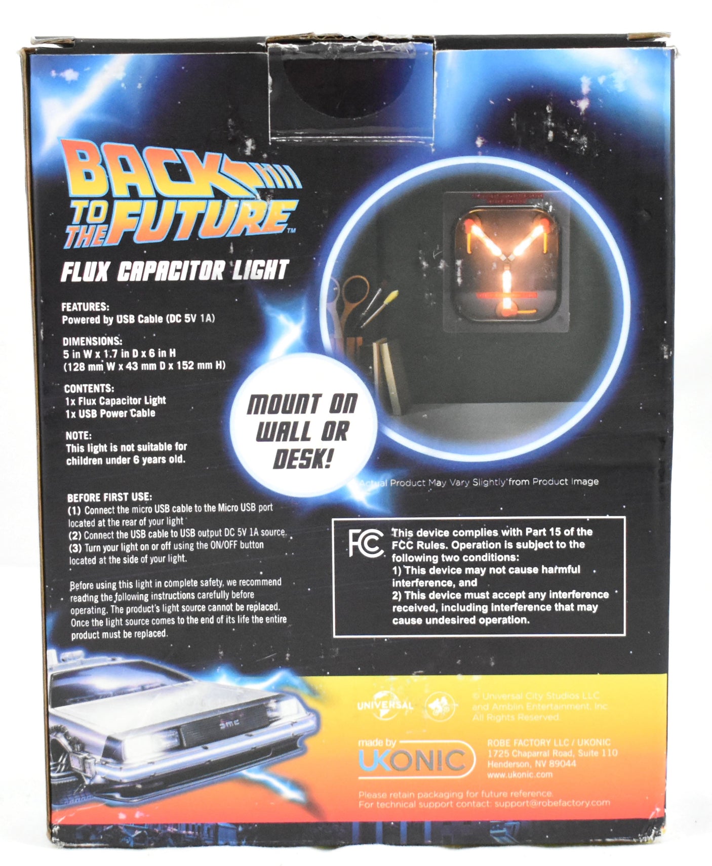 Christopher Lloyd Signed Back to the Future Flux Capacitor Light- Beckett W Holo