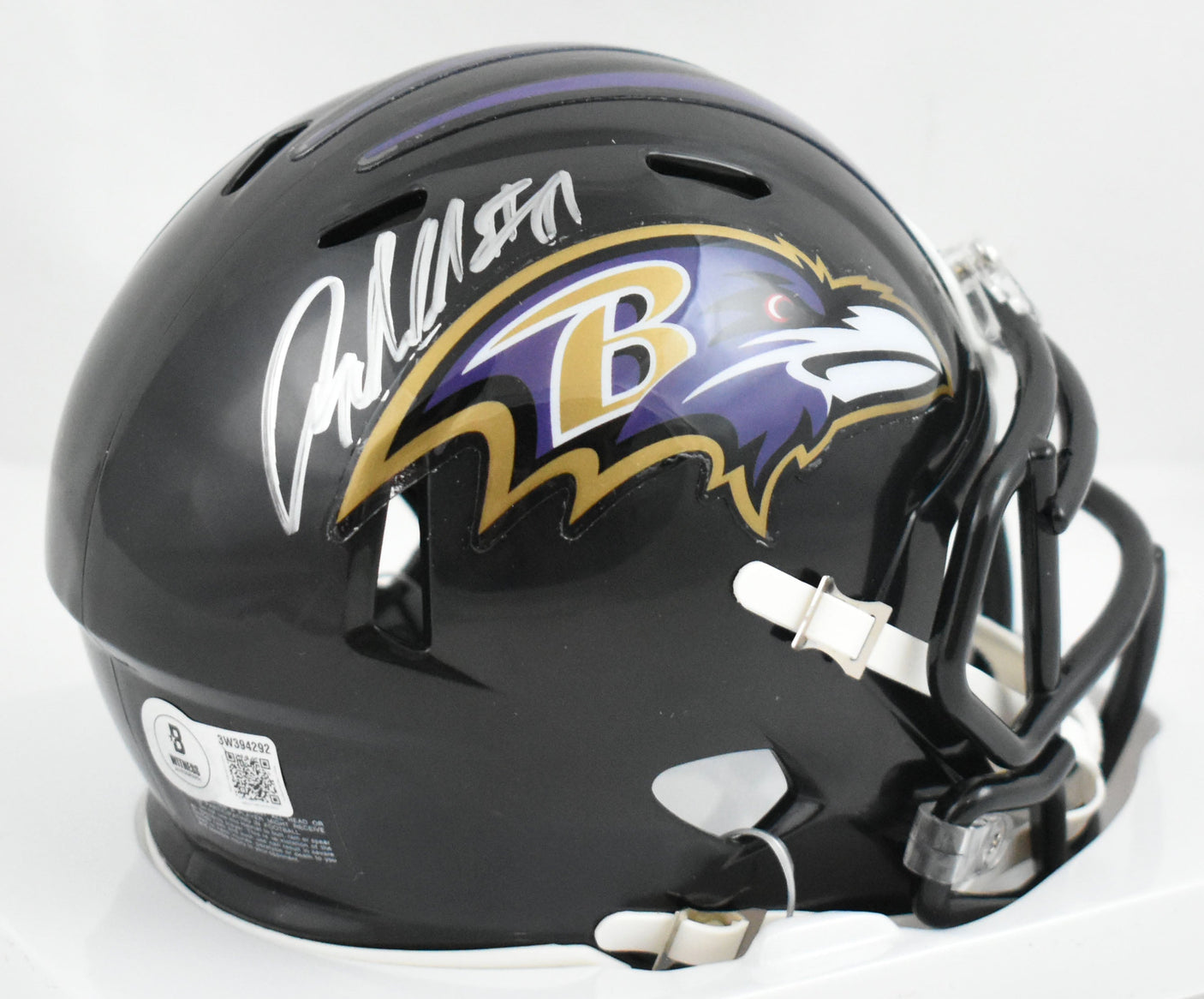 Anquan Boldin Autographed Baltimore Ravens Speed Mini Helmet- Beckett W Hologram