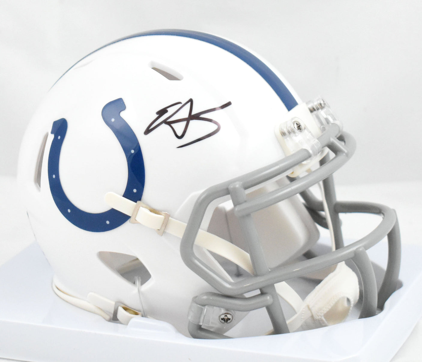 Edgerrin James Autographed Indianapolis Colts Speed Mini Helmet- Beckett W Holo