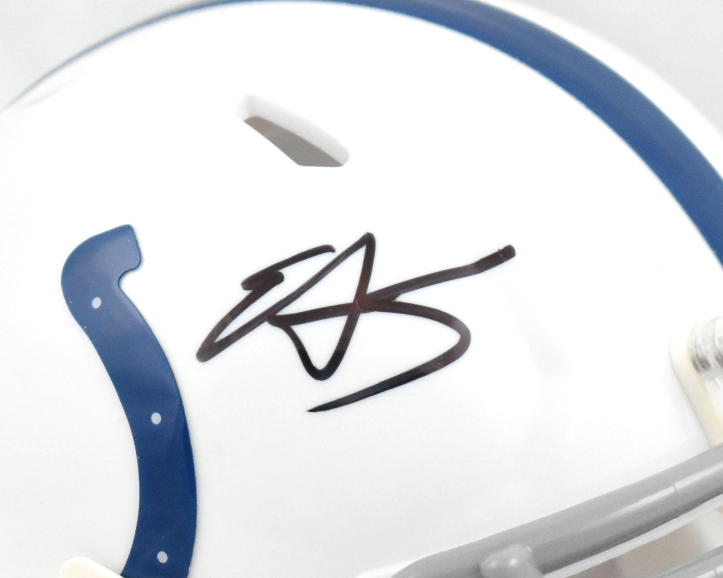 Edgerrin James Autographed Indianapolis Colts Speed Mini Helmet- Beckett W Holo