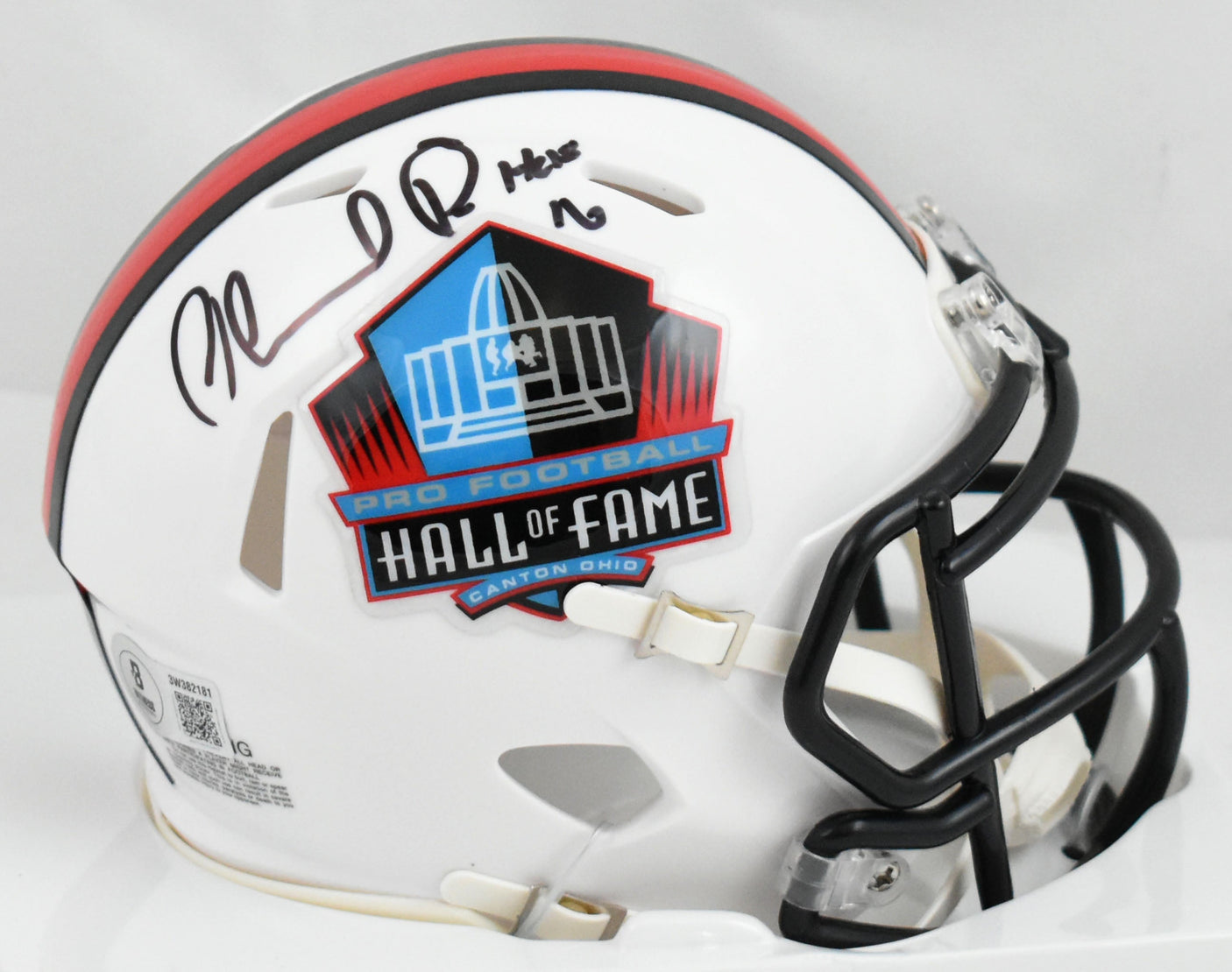 Orlando Pace Autographed Rams Hall of Fame Speed Mini Helmet HOF- Beckett W Holo