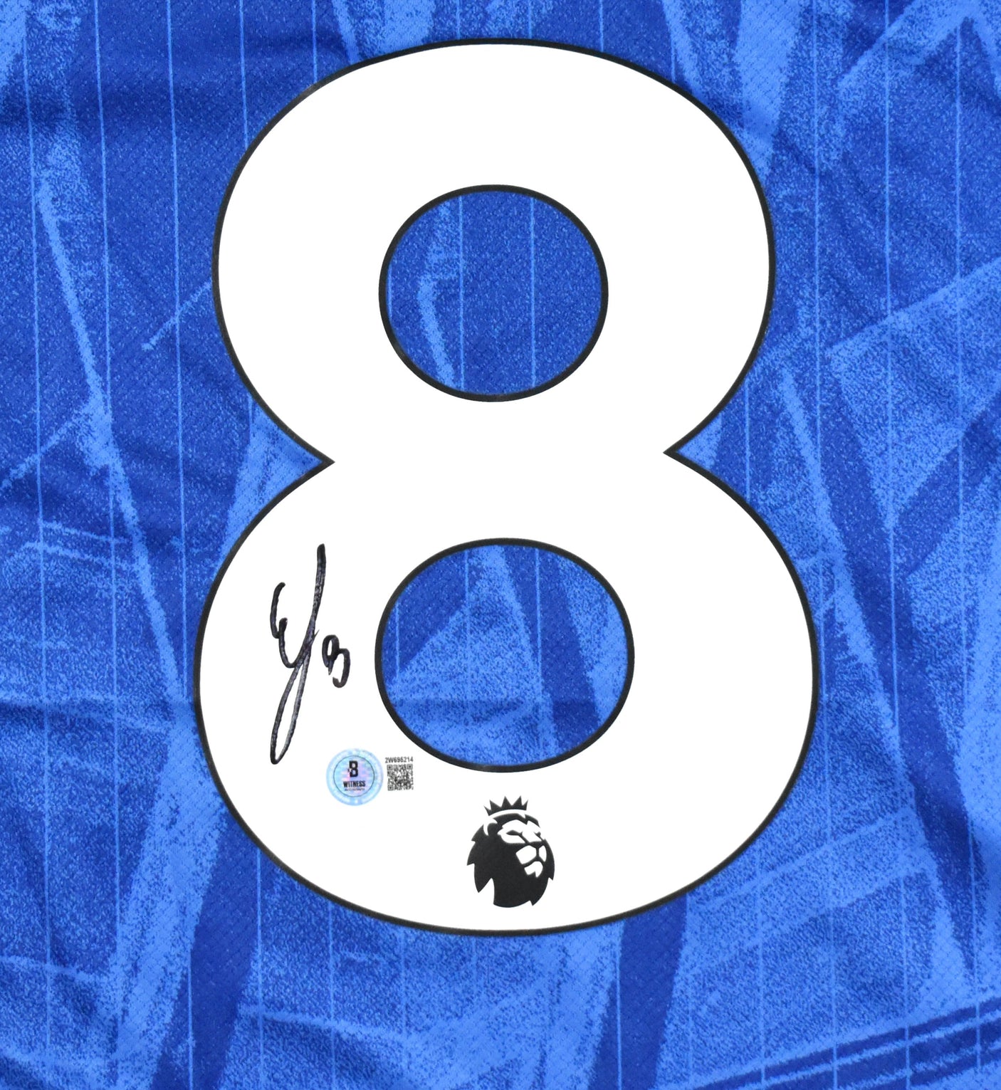 Enzo Fernandez Autographed Chelsea Home Soccer Jersey #8 - Beckett W Hologram *L