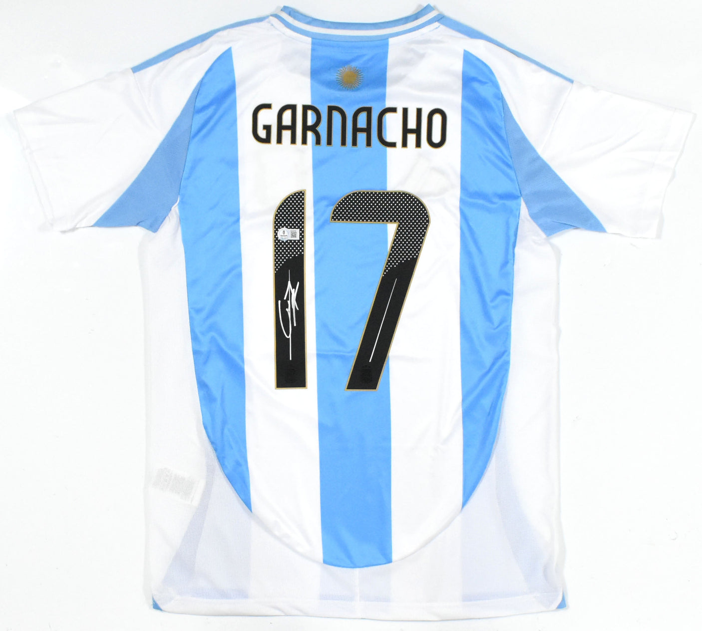 Alejandro Garnacho Autographed Argentina Home Soccer Jersey #17 -Beckett Holo *M