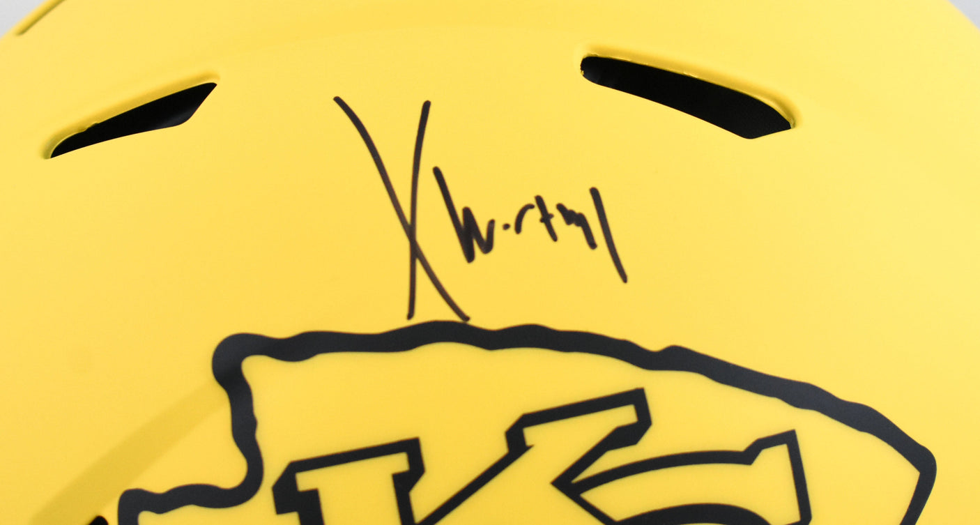 Xavier Worthy Signed Kansas City Chiefs F/S Rave Speed Authentic Helmet-Fanatics