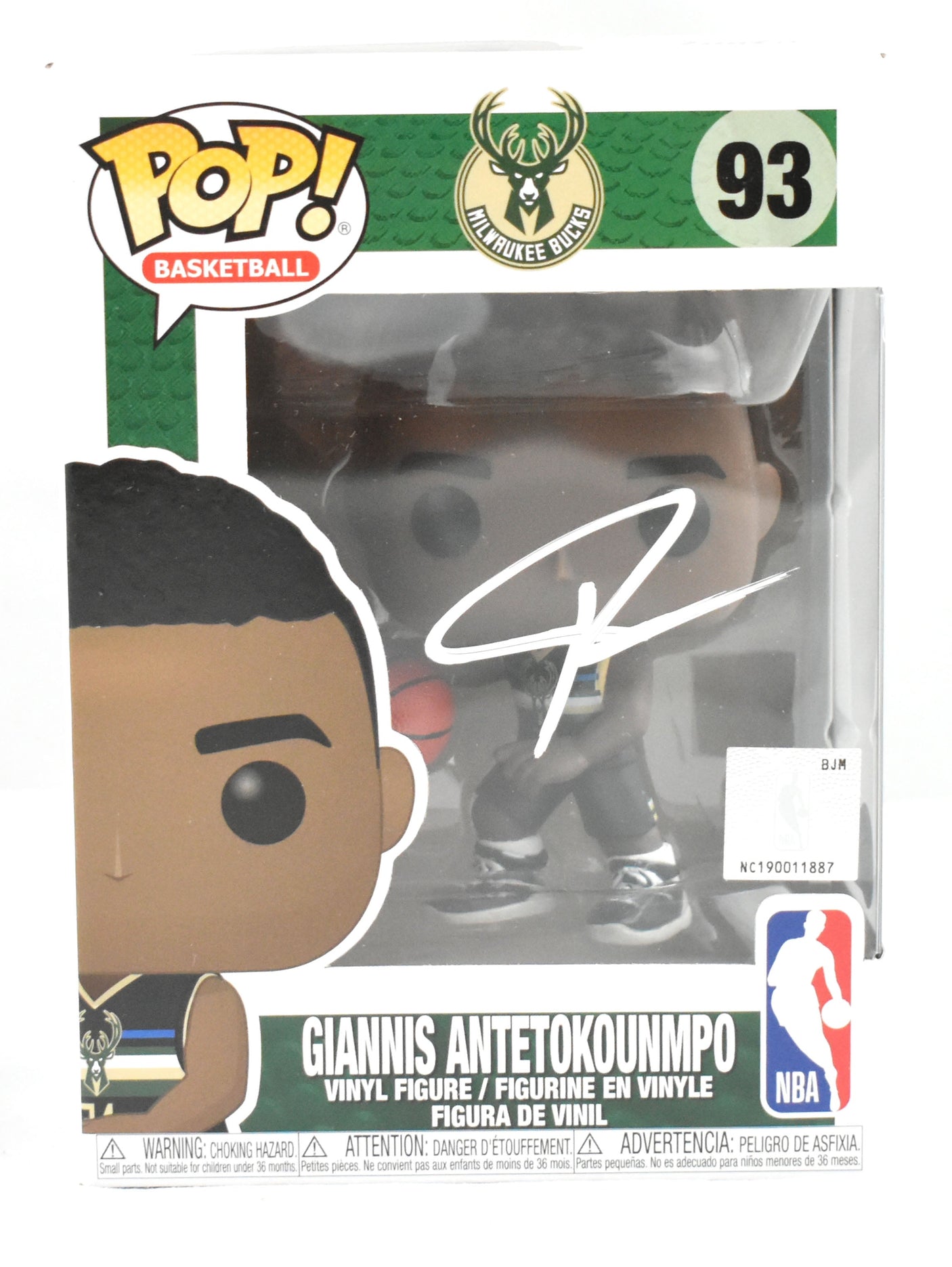 Giannis Antetokounmpo Autographed Milwaukee Bucks Funko Pop #93- Beckett W Holo