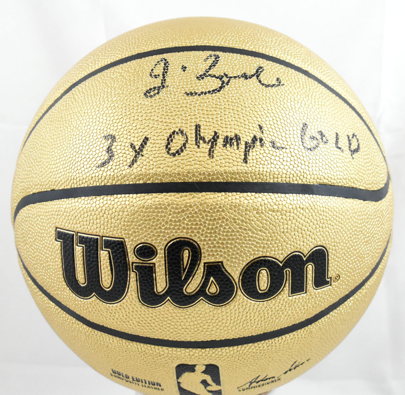 Jim Boeheim Autographed NBA Wilson Gold Basketball 3x Olympic Gold - Beckett W