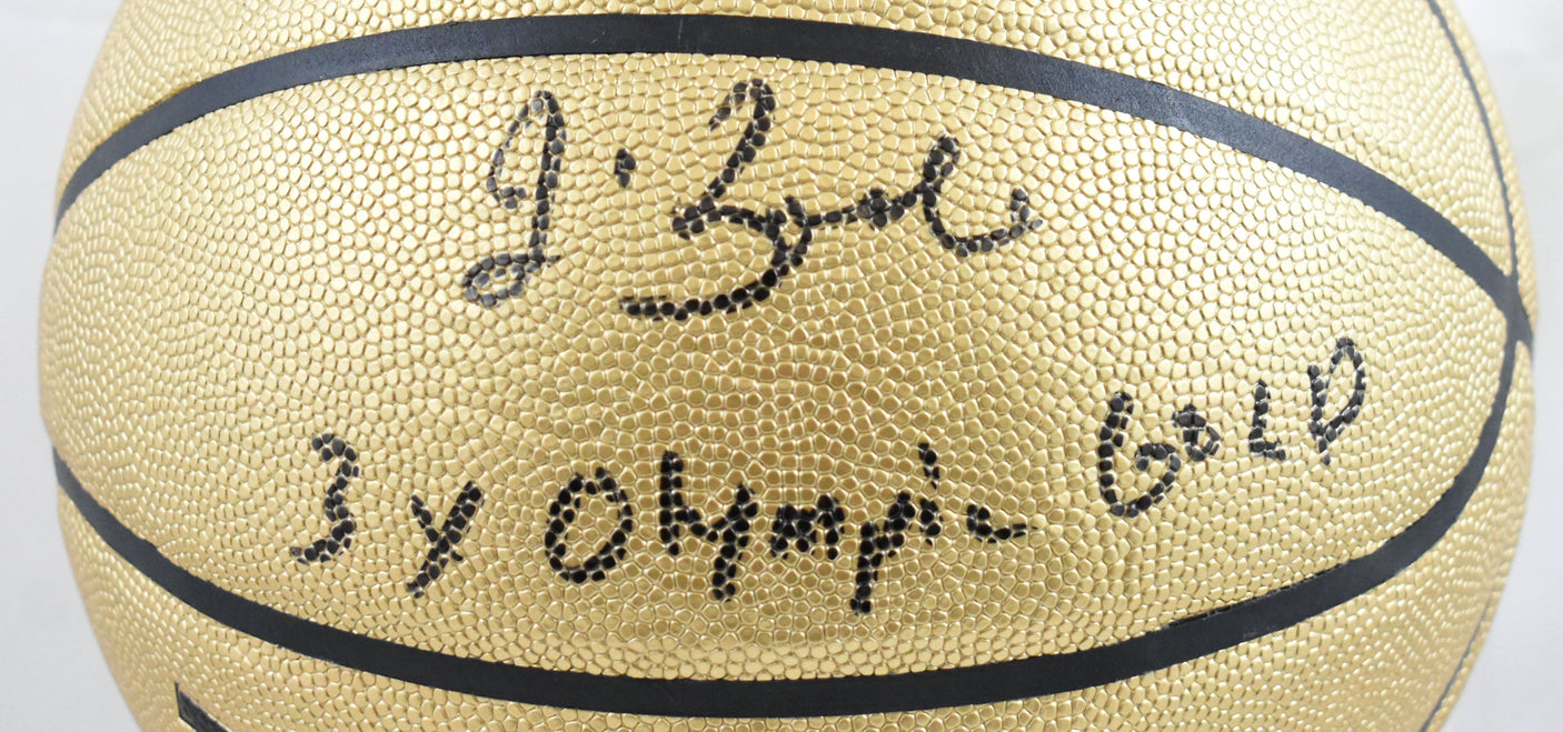 Jim Boeheim Autographed NBA Wilson Gold Basketball 3x Olympic Gold - Beckett W