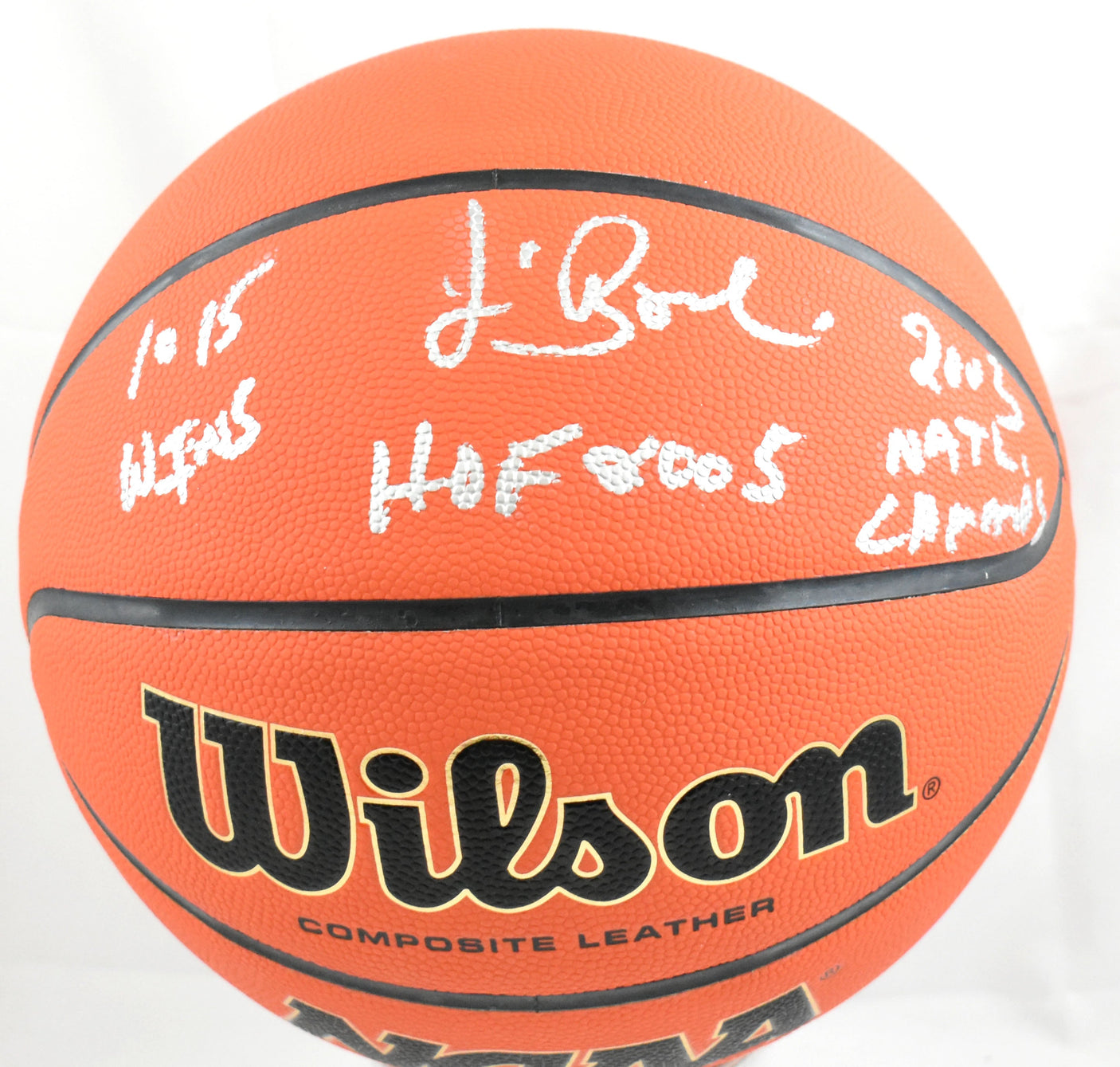 Jim Boeheim Autographed NCAA Wilson Basketball 3 Stats - Beckett W Hologram
