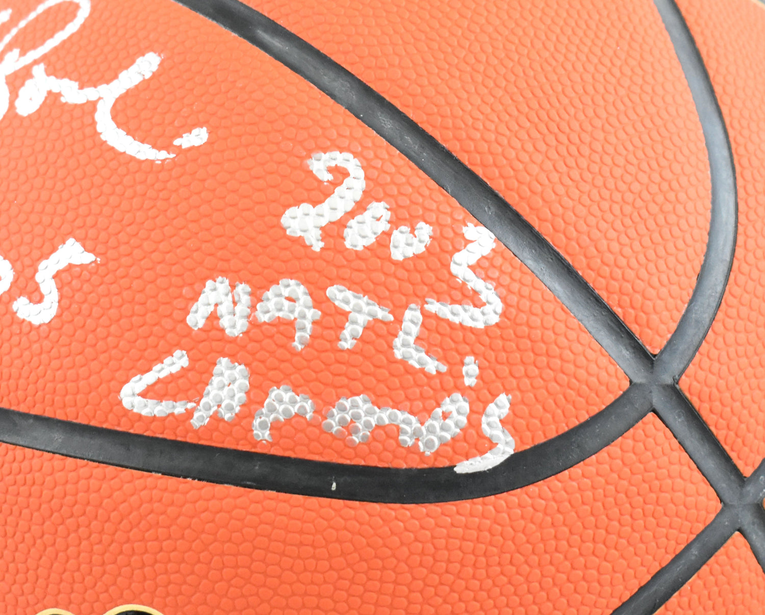 Jim Boeheim Autographed NCAA Wilson Basketball 3 Stats - Beckett W Hologram